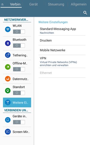 Wählen Sie Mobile Netzwerke