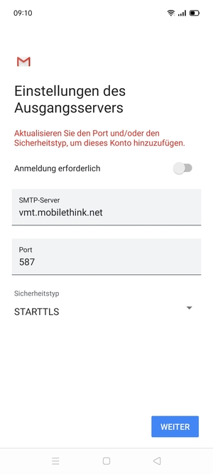 Wählen Sie Sicherheitstyp