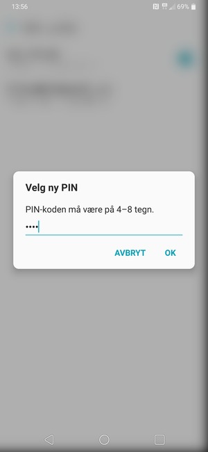 Skriv inn Ny SIM-kort PIN og velg OK