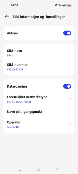 Slå Dataroaming på eller av