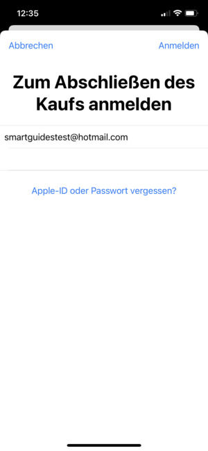 Geben Sie Ihre Apple-ID Benutzername und Kennwort ein und wählen Sie Anmelden