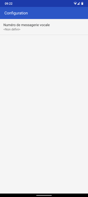 Sélectionnez Numéro de messagerie vocale