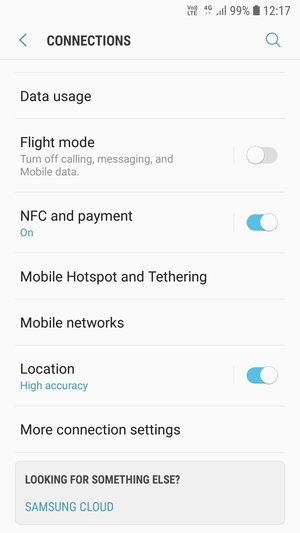 Scroll to and select Mobile Hotspot and Tethering