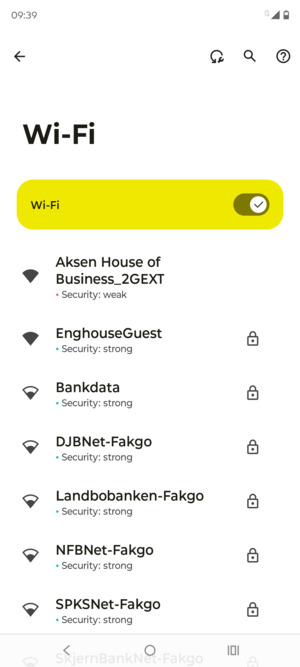 Select the wireless network you want to connect to