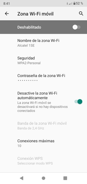 Seleccione Contraseña de la zona Wi-Fi