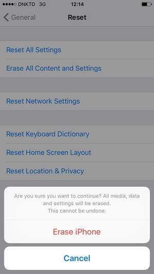 Select Erase iPhone