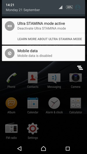Select Ultra STAMINA mode active