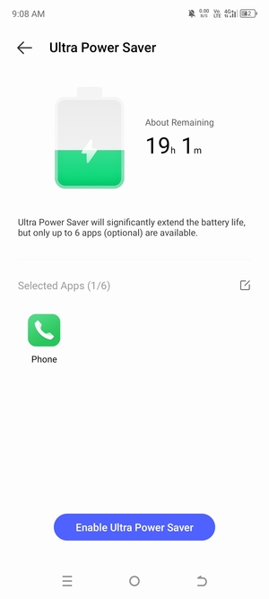 Select Enable Ultra Power Saver