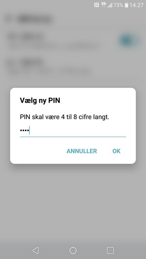 Indtast din Nye SIM-kort PIN og vælg OK
