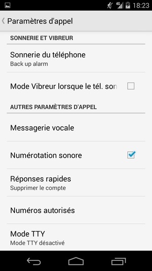 Faites défiler et sélectionnez Messagerie vocale