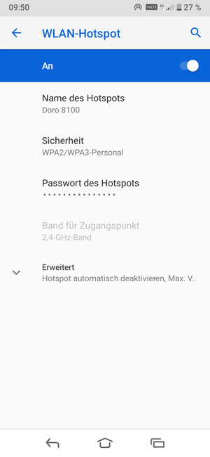 Ihr Handy ist jetzt für die Verwendung als Modem eingerichtet