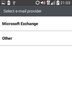Select Microsoft Exchange