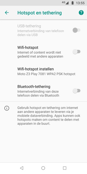 Selecteer Wifi-hotspot instellen