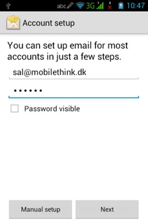 Enter your E-mail address and Password. Select Next