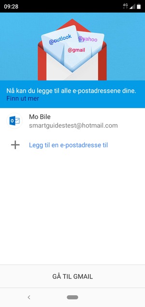 Velg GÅ TIL GMAIL