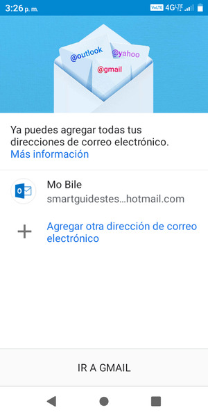 Seleccione IR A GMAIL