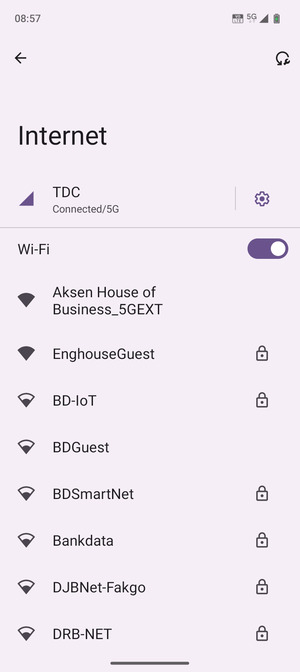 Select the wireless network you want to connect to