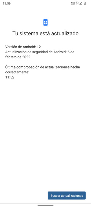 Si su teléfono está actualizado, verá la siguiente pantalla