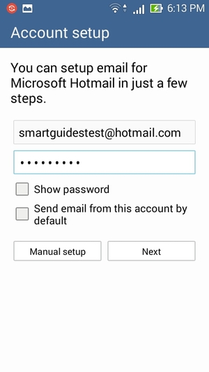 Enter your Hotmail address and Password. Select Next