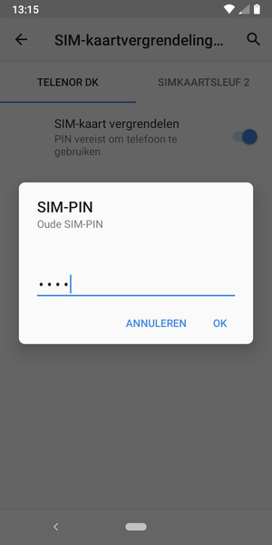 Voer Oude SIM-PIN in en selecteer OK