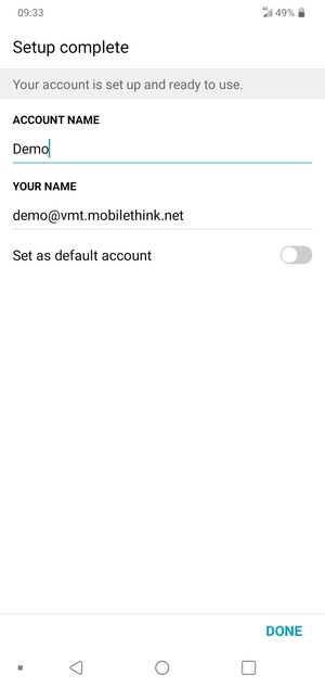 Give your account a name and select DONE