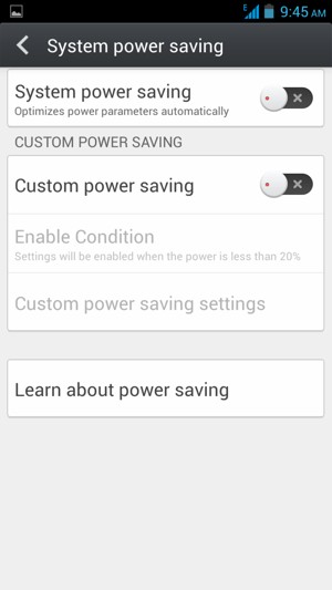 Turn on System power saving