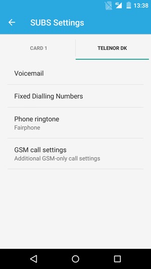 Select the SIM card and select Voicemail