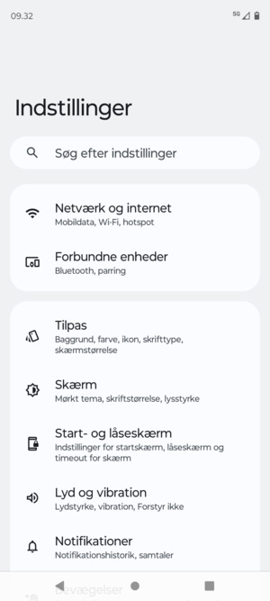 Vælg Netværk og internet