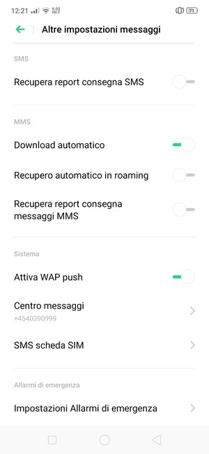 Seleziona Centro messaggi