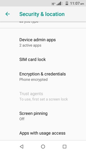 To change the PIN for the SIM card, return to the Security & location menu and select SIM card lock
