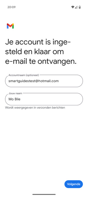 Geef uw account een naam en voer uw naam in. Selecteer Volgende