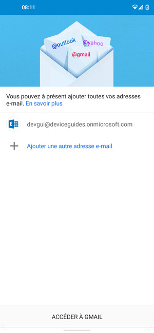 Sélectionnez ACCÉDER À GMAIL