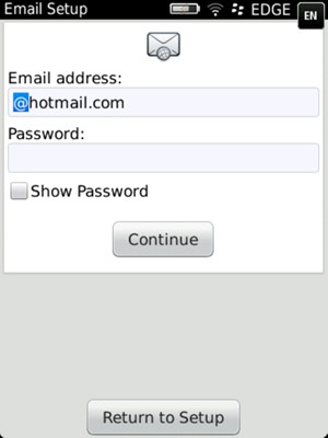 Enter your Hotmail information and select Continue