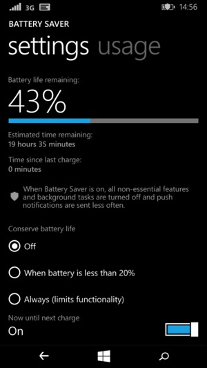 Select When battery is less than 20%