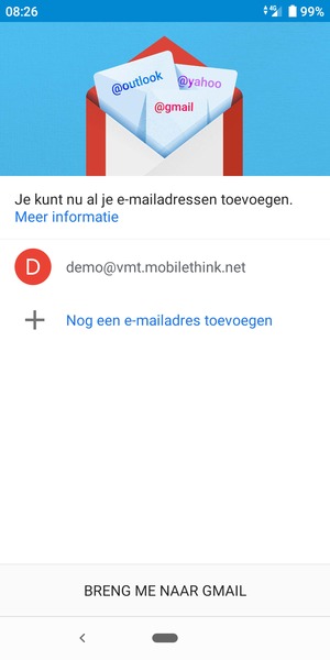 Selecteer BRENG ME NAAR GMAIL