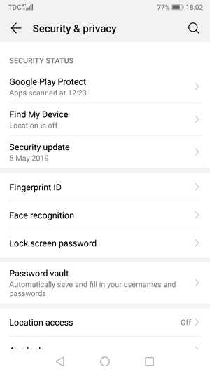 To activate your screen lock, go to the Security & privacy menu and select Lock screen password