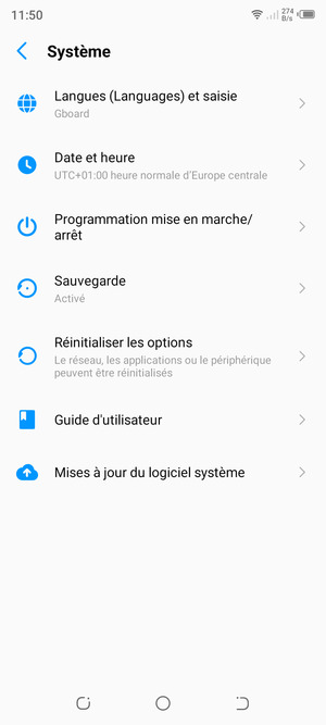 Sélectionnez Mises à jour du logiciel système