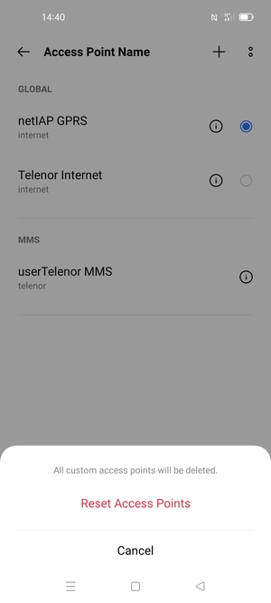 Select Reset Access Points
