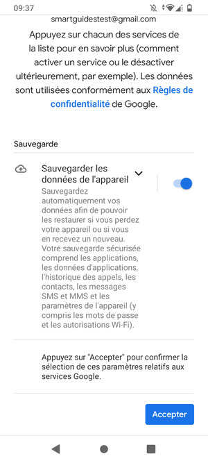 Sélectionnez Accepter