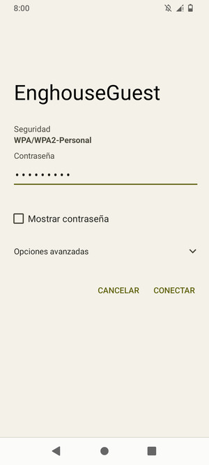 Introduzca la Contraseña de Wi-Fi y seleccione CONECTAR