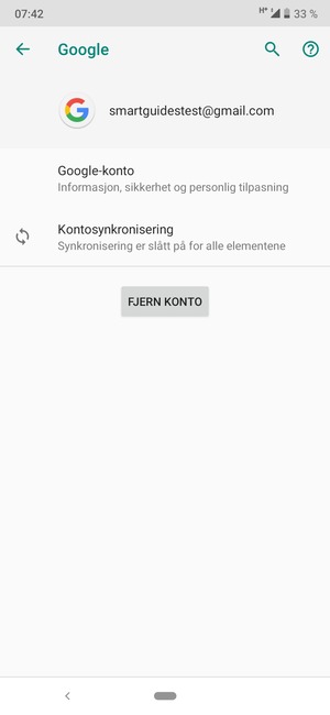 Velg Kontosynkronisering