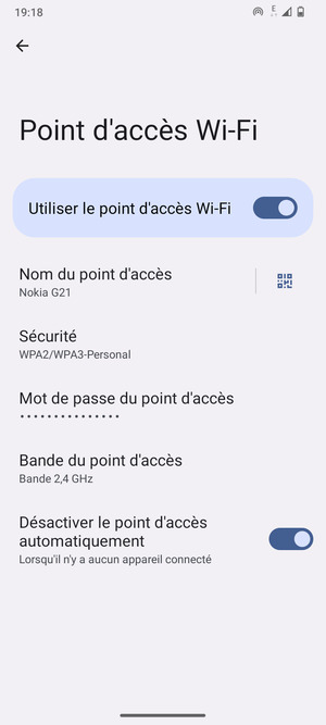 Votre téléphone est maintenant configuré pour être utilisé comme modem