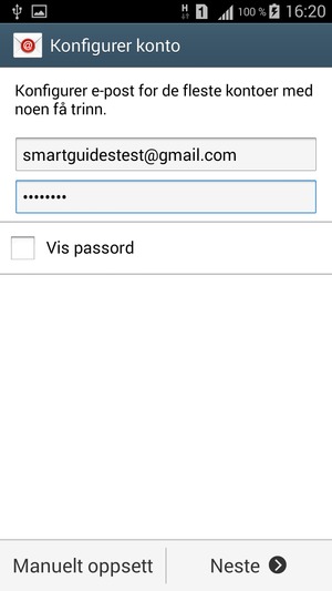 Skriv inn din Gmail eller Hotmail-adresse og Passord. Velg Neste