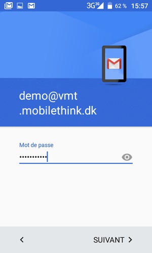 Saisissez votre mot de passe et sélectionnez SUIVANT