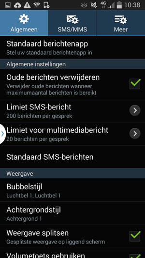 Selecteer SMS/MMS