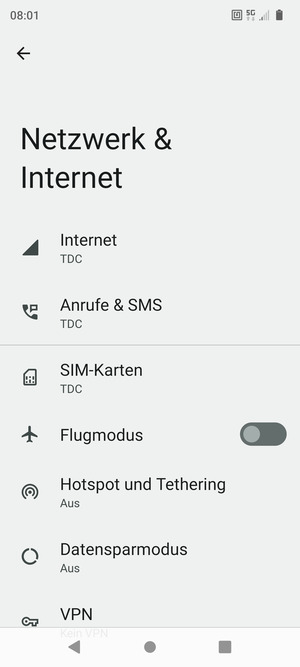 Wählen Sie Hotspot und Tethering