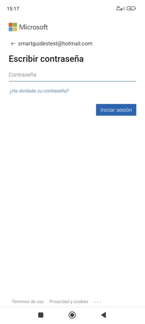 Introduzca su contraseña de Hotmail y seleccione Iniciar sesión