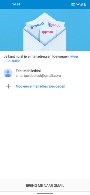 Selecteer BRENG ME NAAR GMAIL