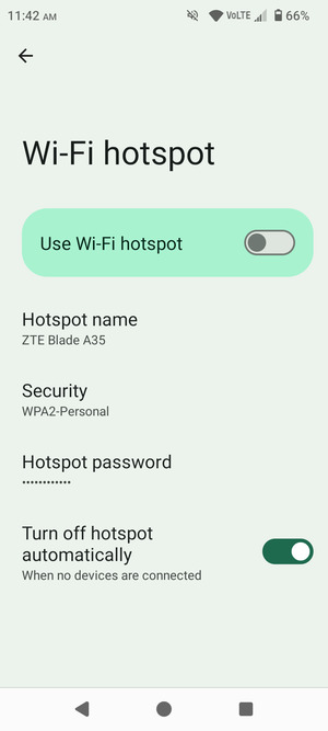 Turn on Use Wi-Fi hotspot