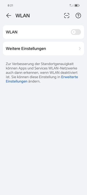 Schalten Sie WLAN ein